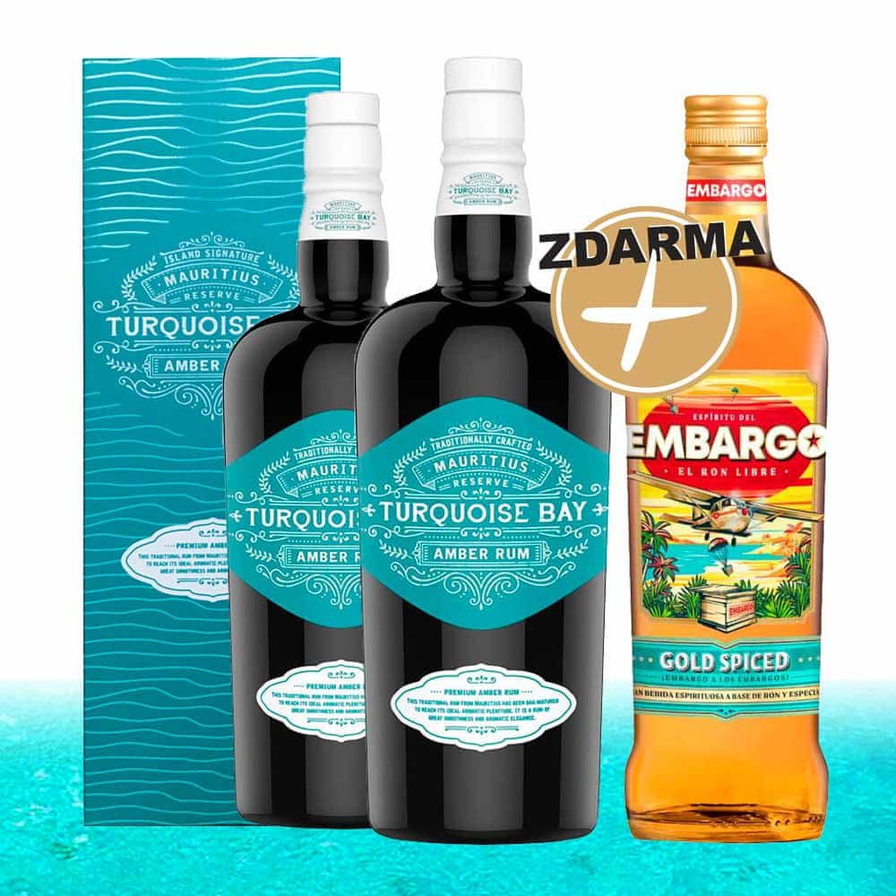 Island Signature Rum Set 2x Turquoise Bay + Embargo Gold Spiced ZDARMA 0,7 l